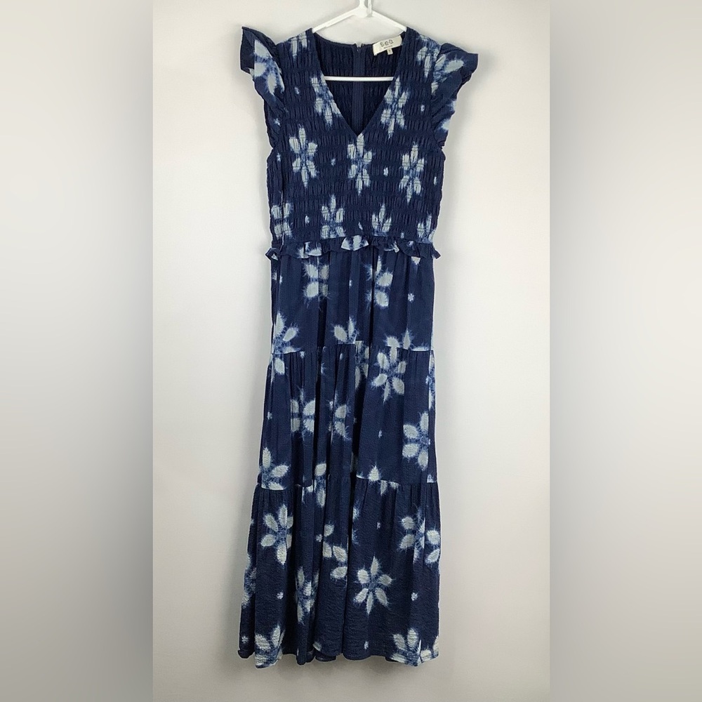 Sea‎ New York Island Smocked Tiered  Dress womens size 8